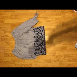 Blue off the shoulder top